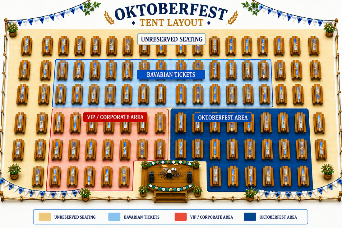 London Oktoberfest tent seating plan